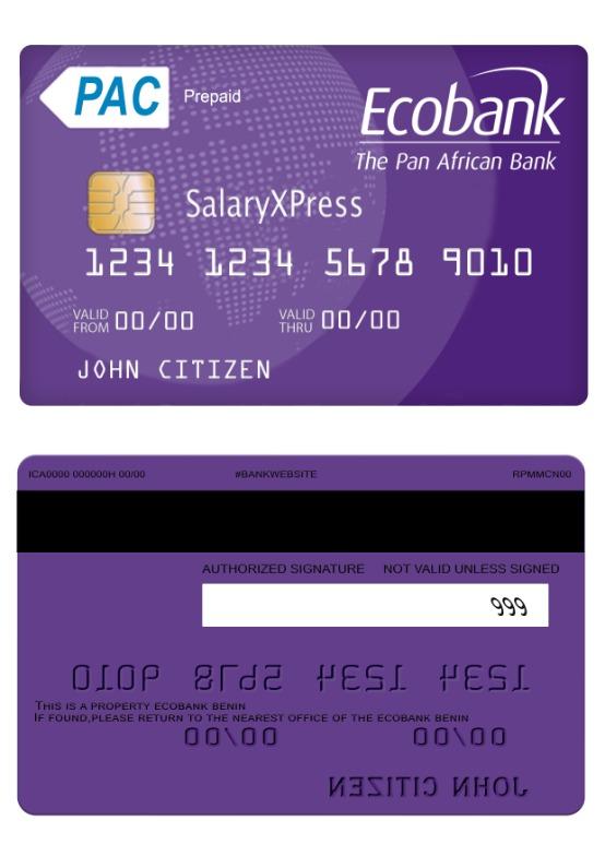 Benin Ecobank  salaryxpress prepaid card